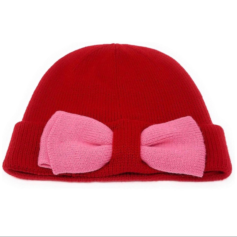 Kate Spade Beanie w/Color block & Bow